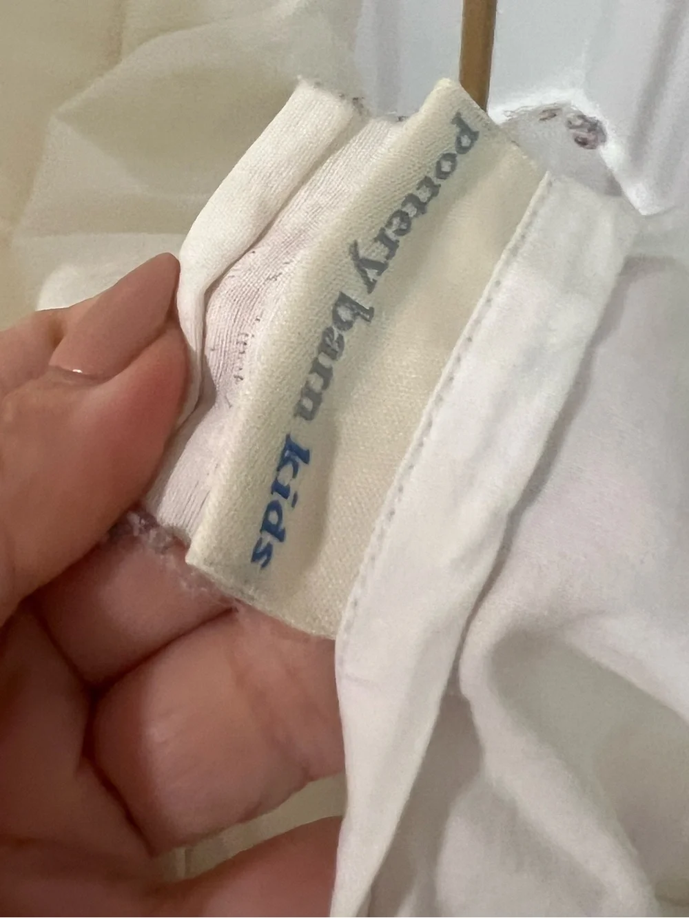 Pottery Barn Kids White Sham with Light Blue and Navy Rickrack